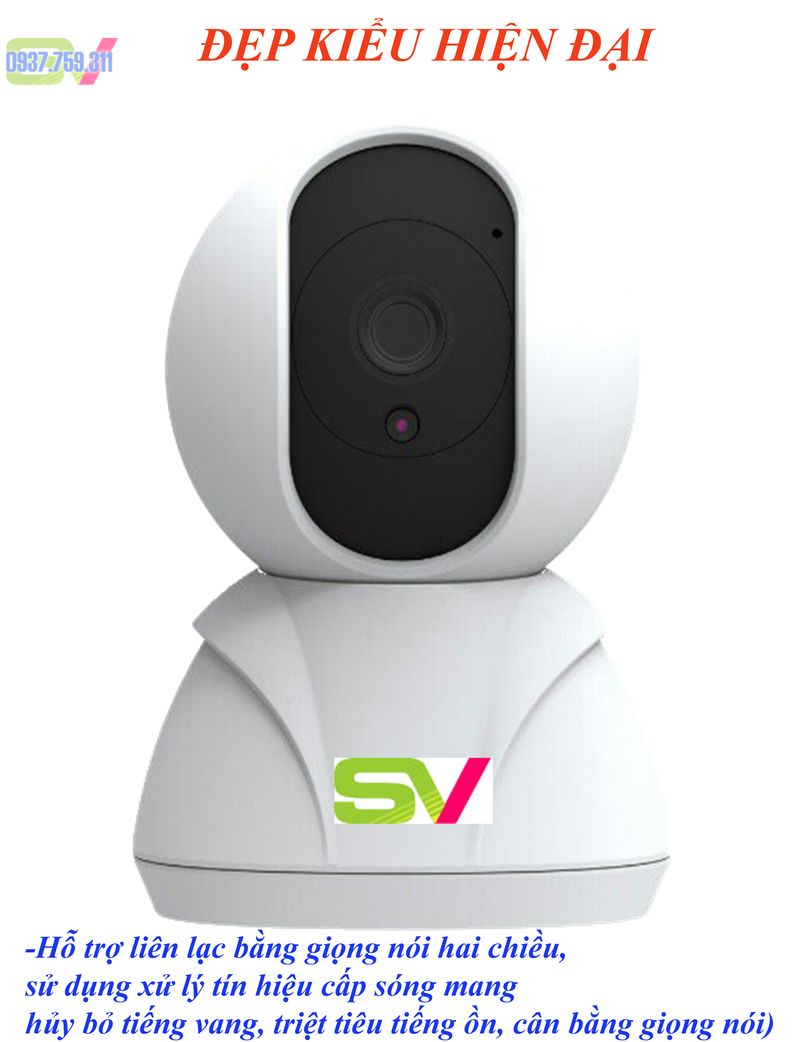 Hình ảnh của Camera trong nhà đàm thoại 2 chiều  giám sát trẻ em,người già, nhà cửa độ phân giải 1MP