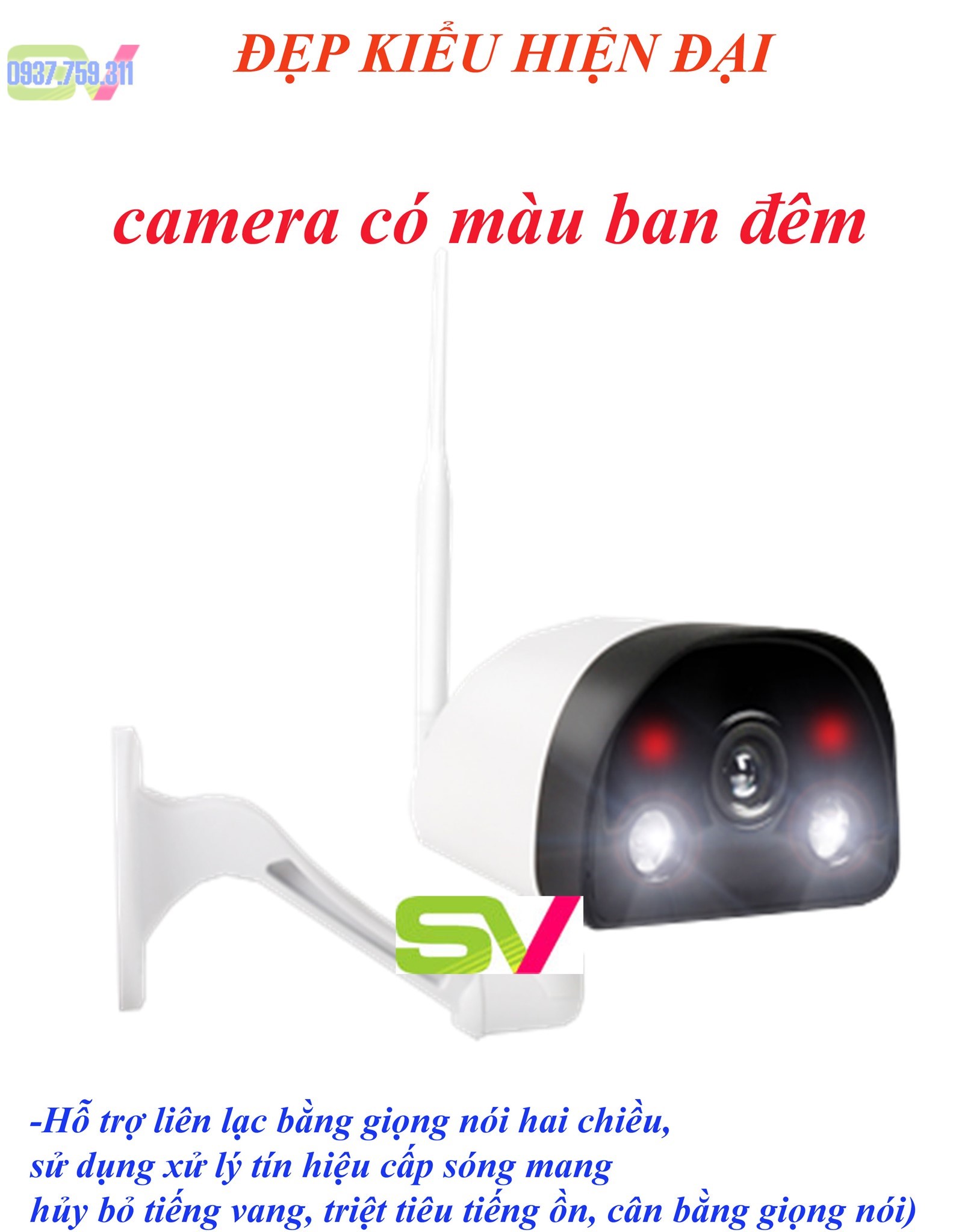 Hình ảnh của Camera NGOÀI TRỜI CÓ MÀU BAN ĐÊM đàm thoại 2 chiều  giám sát trẻ em,người già, nhà cửa độ phân giải 2MP